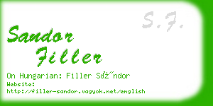 sandor filler business card